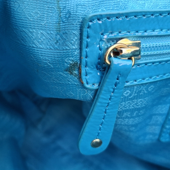 JPK Paris 75 Blue Patent Leather Large Work Travel Tote - Picture 15 of 16